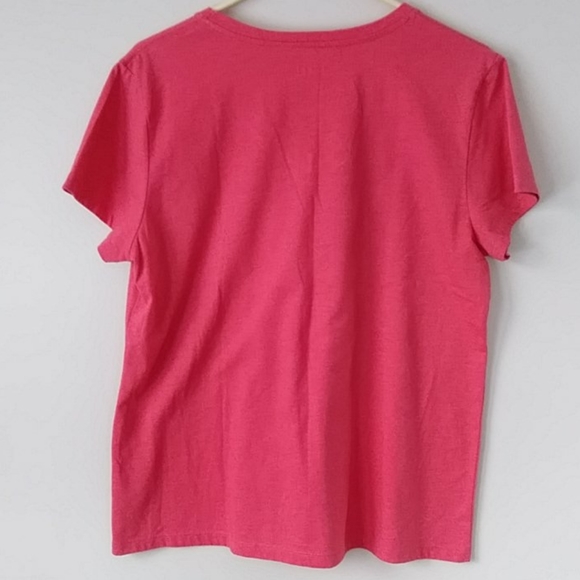 Coral Graphic V Neck Tee Shirt Size Large - Picture 5 of 10